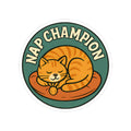 Funny Nap Champion Lazy Cat Lover Sticker
