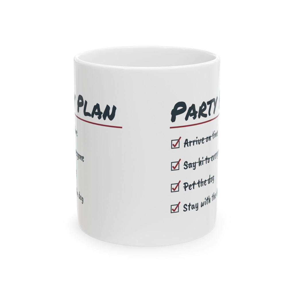 Funny Christmas Coffee Mug Party Plan Befriend The Dog For Introverts