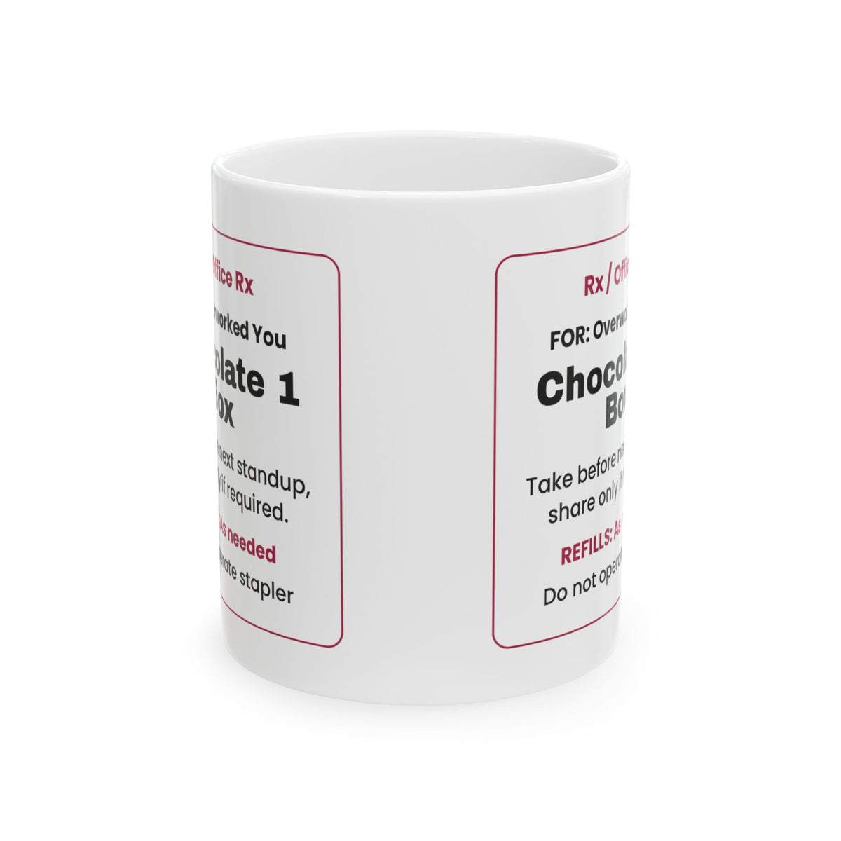 Funny Office Rx Chocolate Coffee Mug Valentine For Coworkers