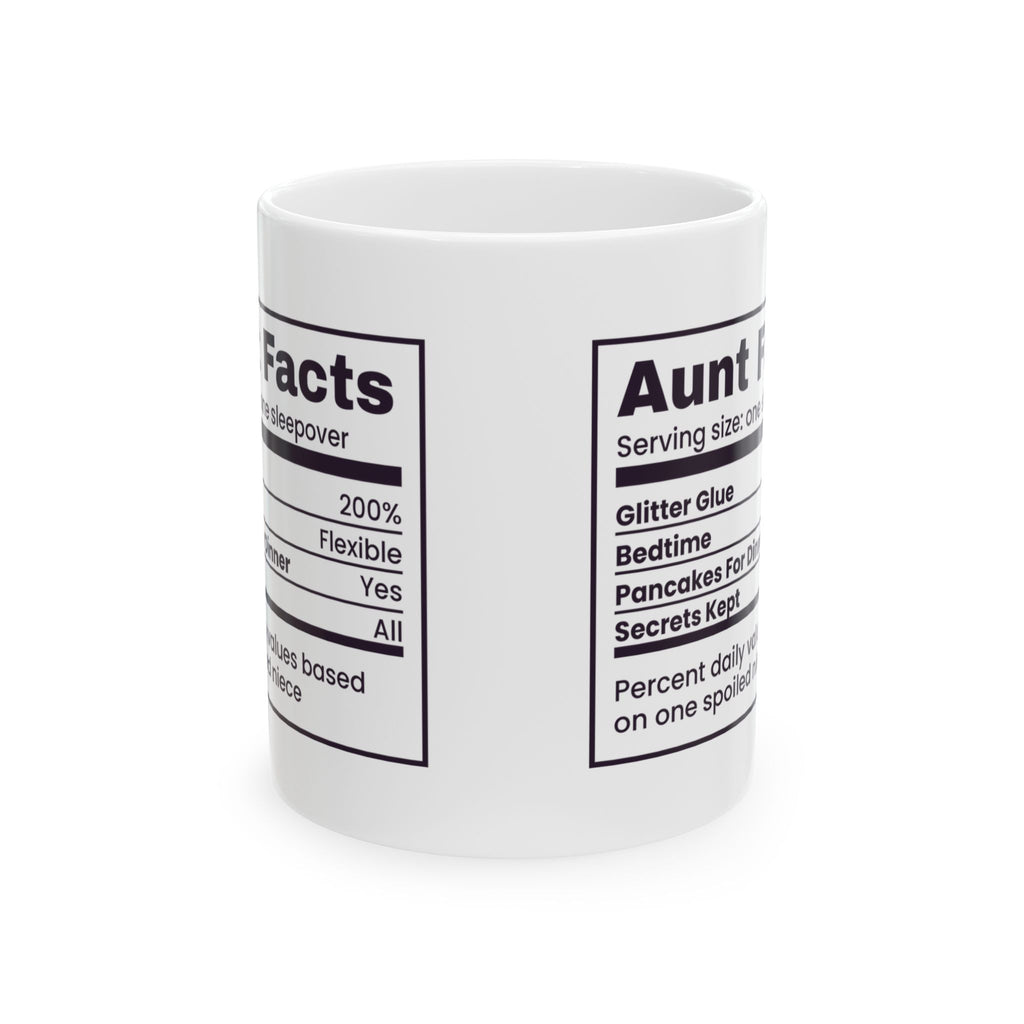 Funny Aunt Coffee Mug Aunt Facts Glitter Glue Label For Aunts