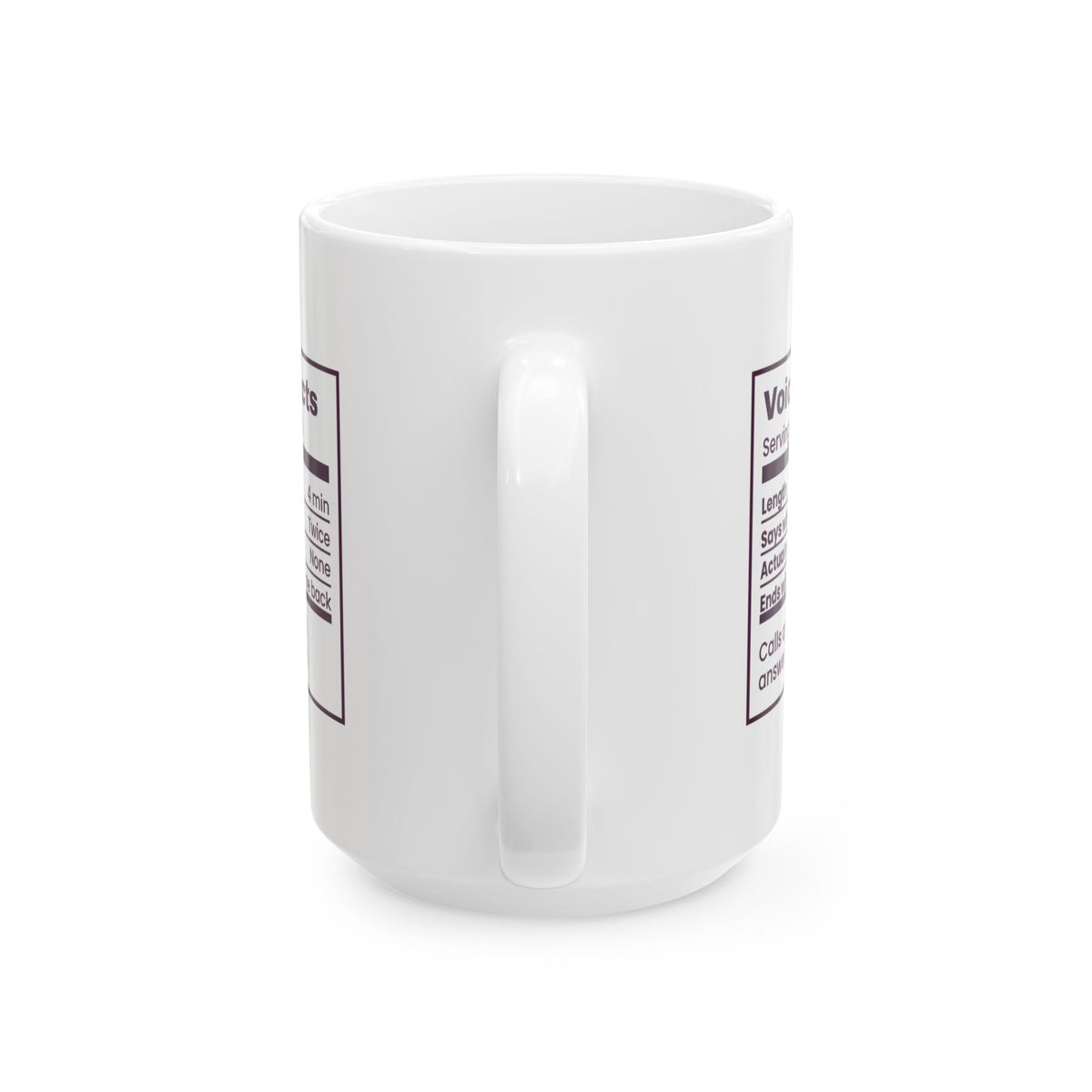 Funny Grandma Coffee Mug Grandma's Voicemail Nutrition Facts
