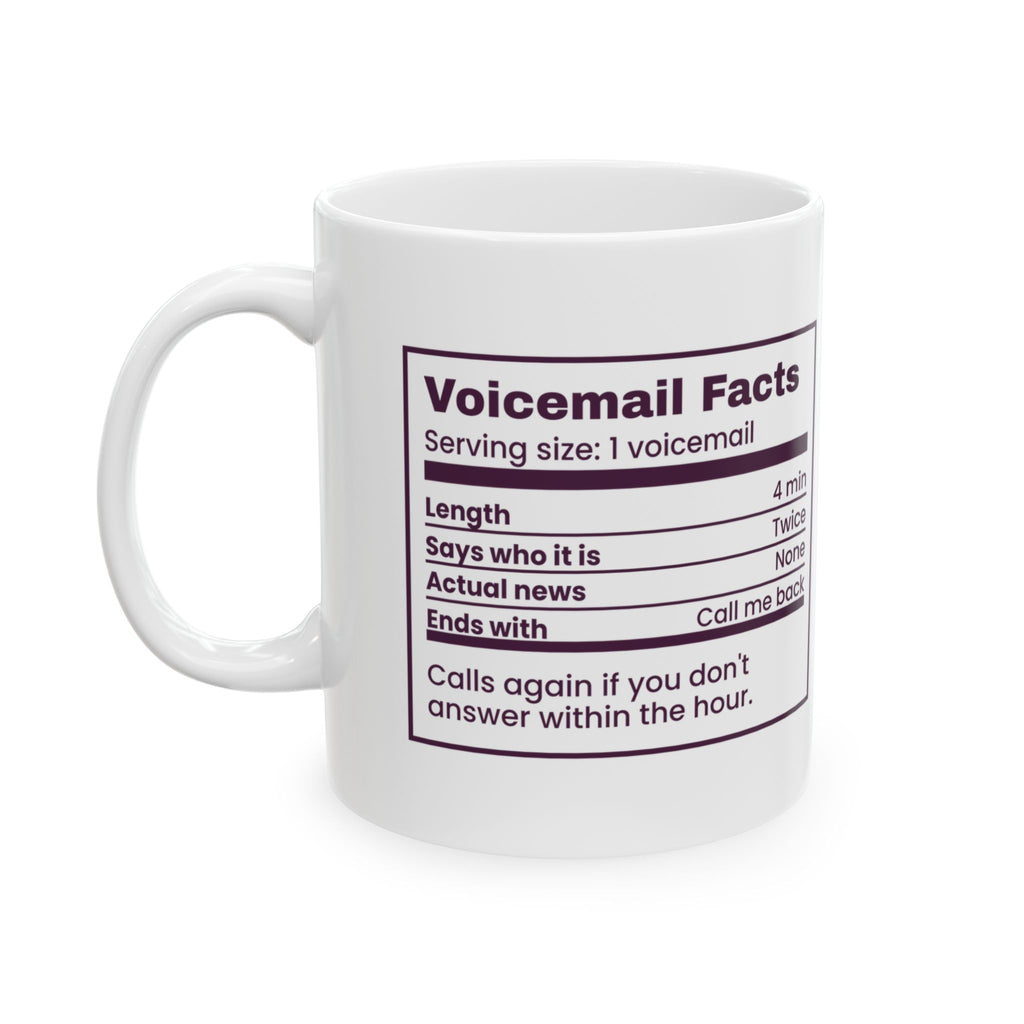 Funny Grandma Coffee Mug Grandma's Voicemail Nutrition Facts