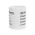 Funny Construction Worker Coffee Mug Job Site Morning Checklist