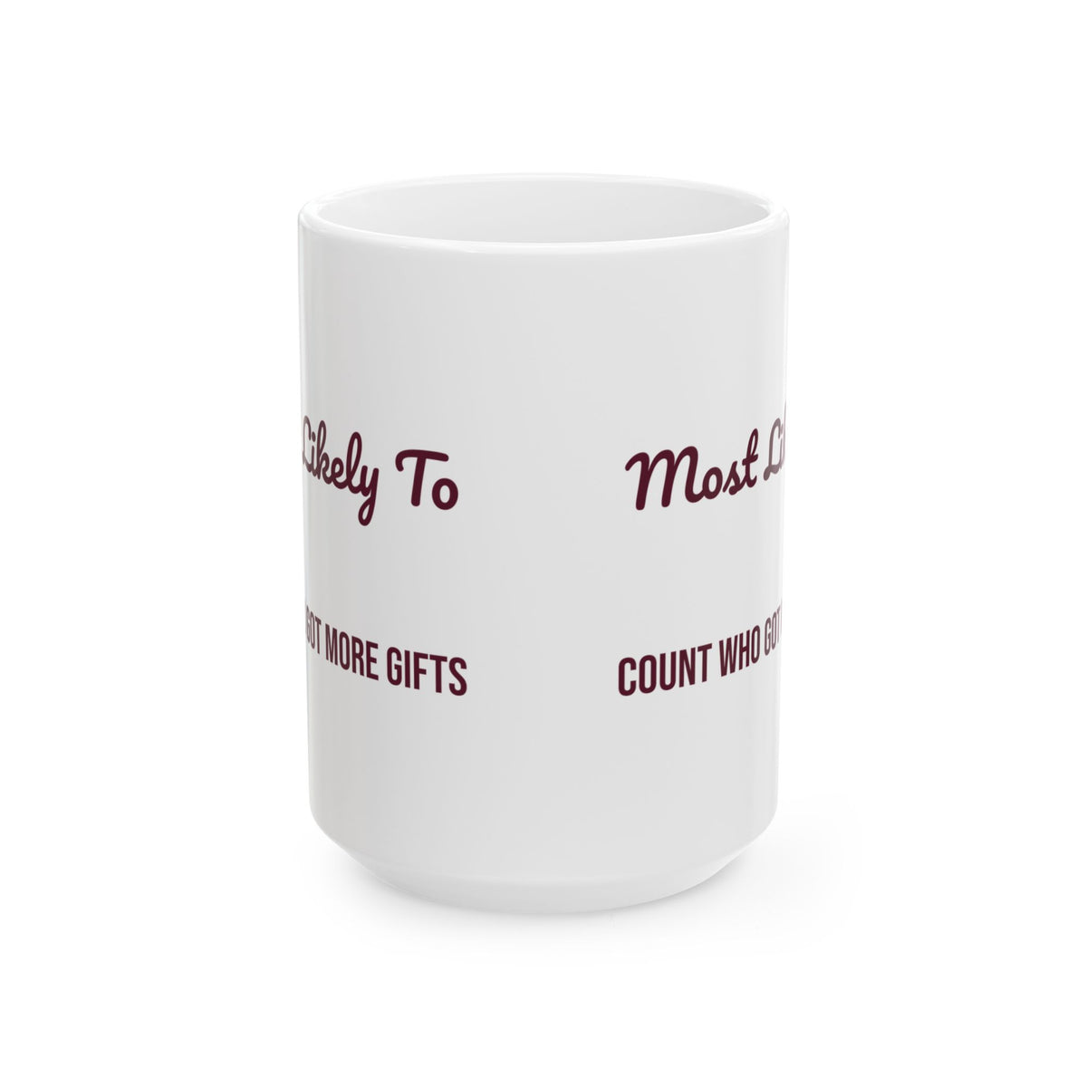 Funny Christmas Coffee Mug Most Likely To Count Who Got More Gifts Family