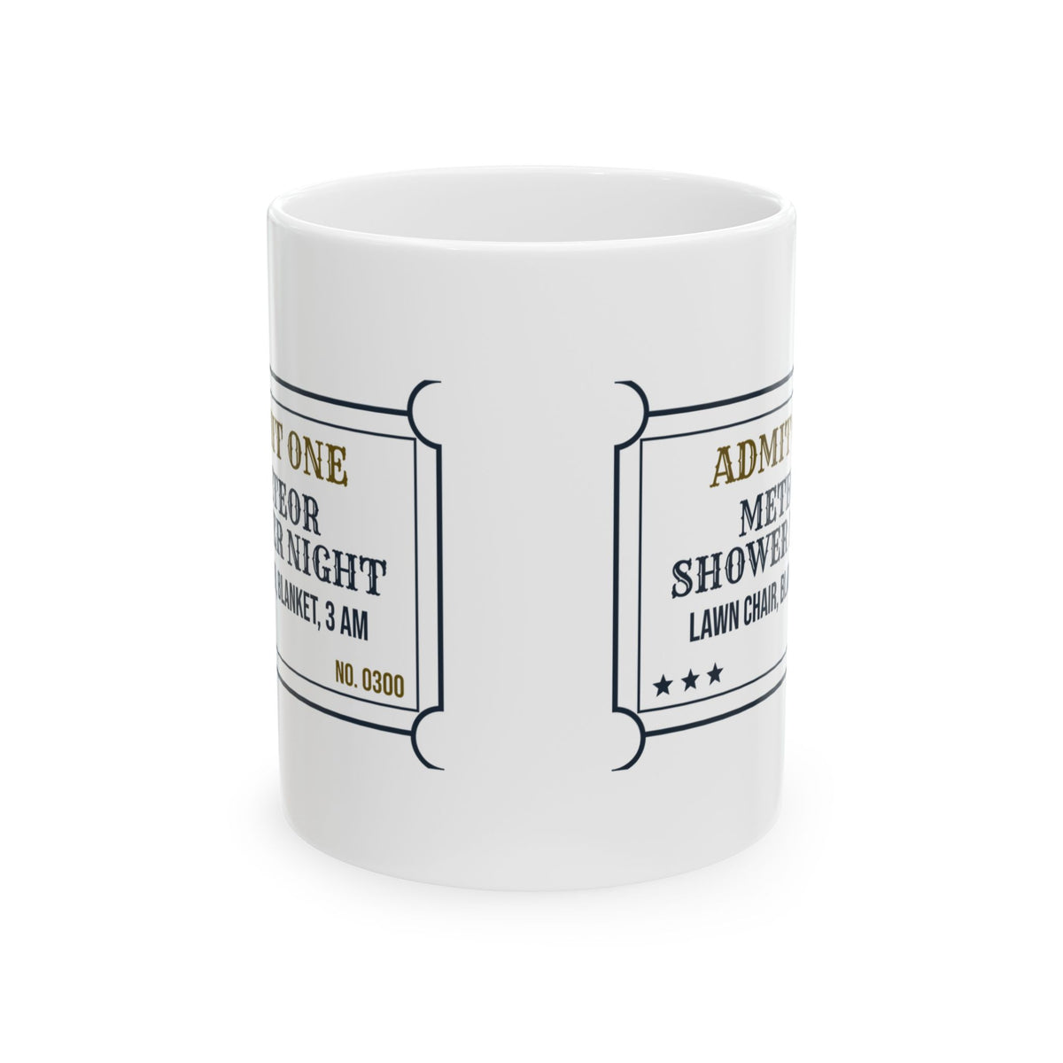 Funny Astronomy Coffee Mug Meteor Shower Night Lawn Chair At 3 AM
