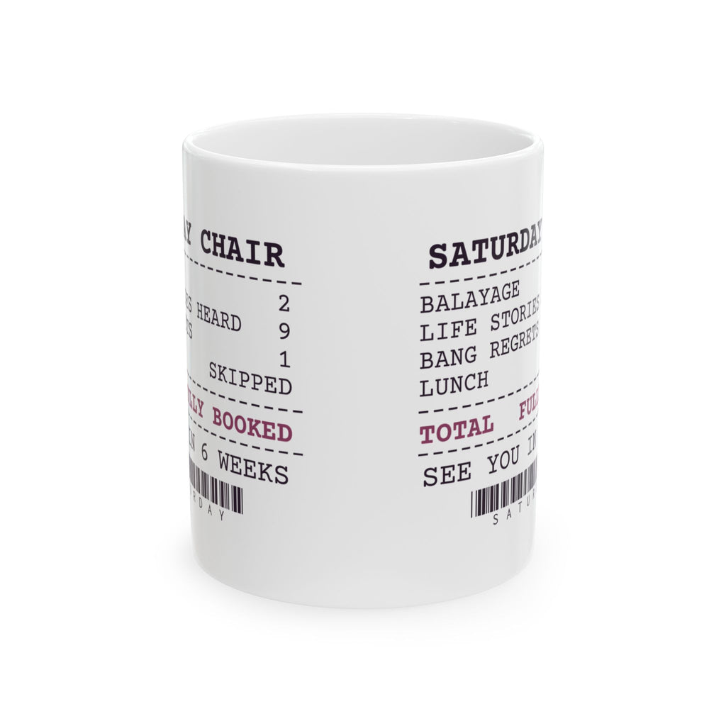 Funny Hairstylist Coffee Mug Life Stories Heard 9 Lunch Skipped