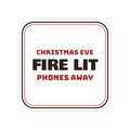 Cozy Christmas Eve Sticker Fire Lit Phones Away For Family