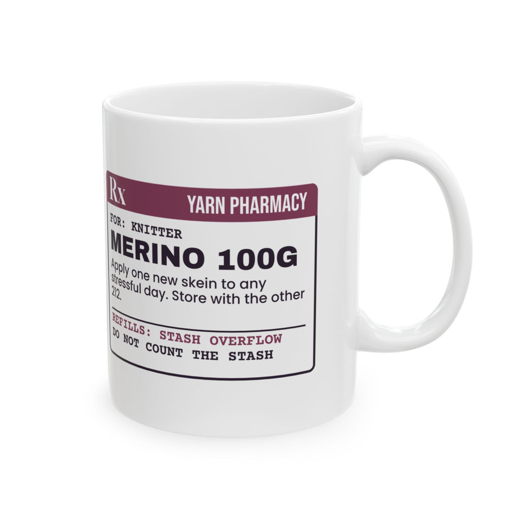 Funny Knitting Mug Merino 100g Yarn Prescription For Knitters