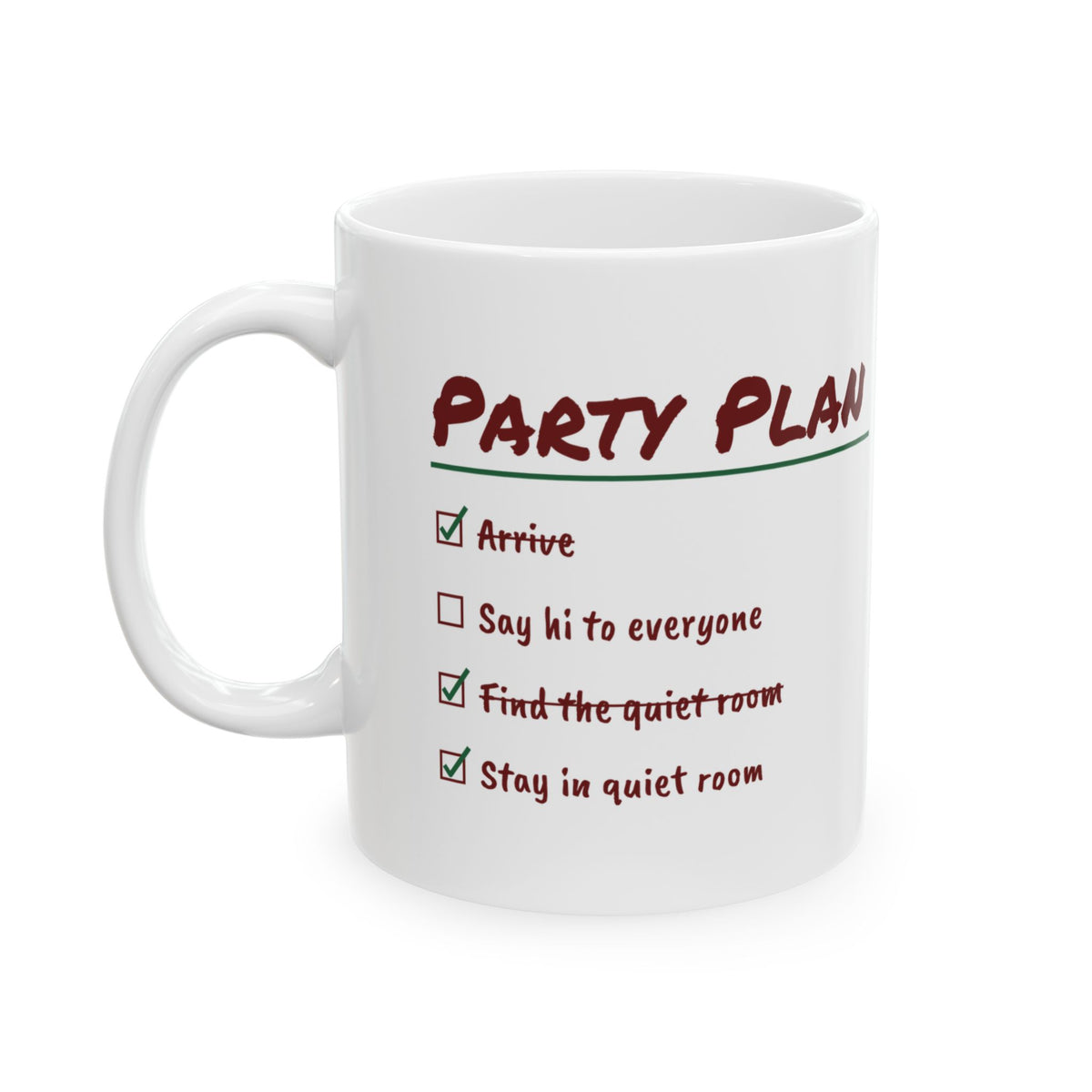 Funny Christmas Introvert Coffee Mug Find The Quiet Room Checklist