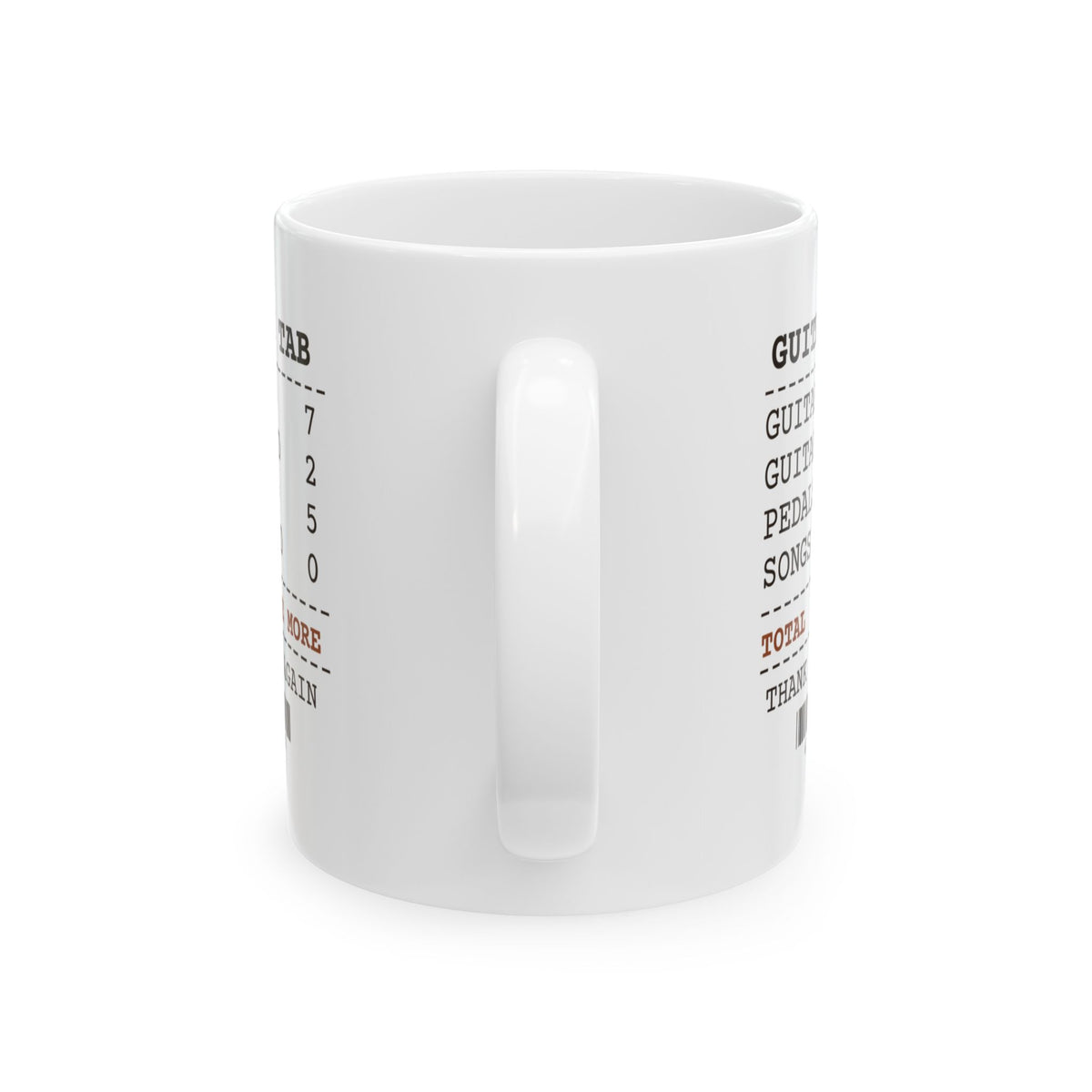 Funny Guitar Player Coffee Mug Seven Guitars Plays Two Receipt