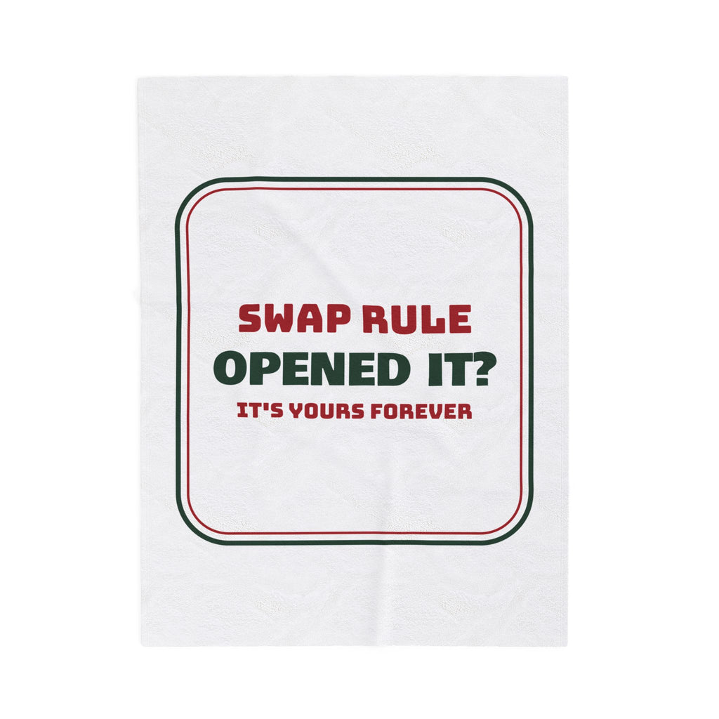 Funny White Elephant Throw Blanket Opened It It's Yours Forever Sign