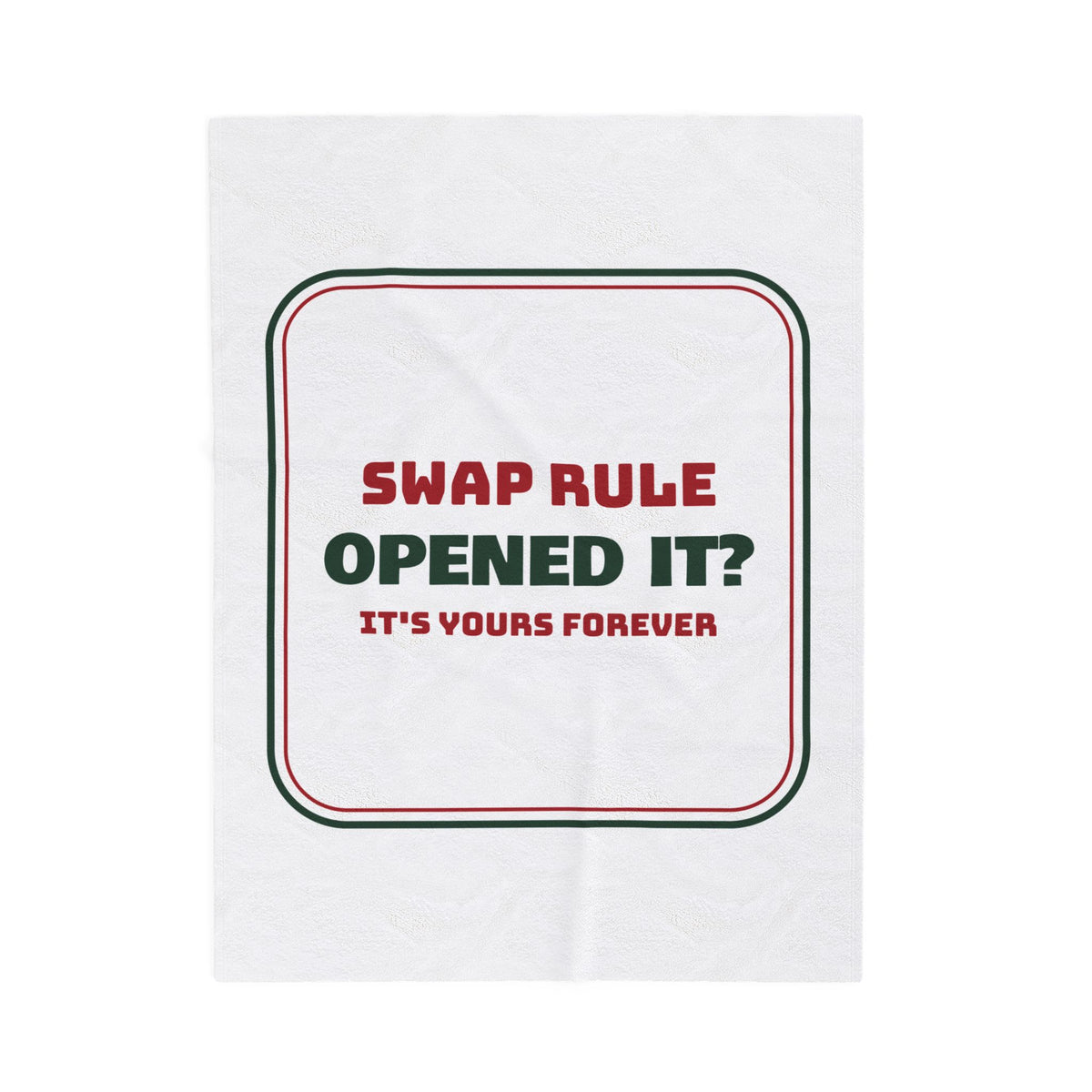 Funny White Elephant Throw Blanket Opened It It's Yours Forever Sign