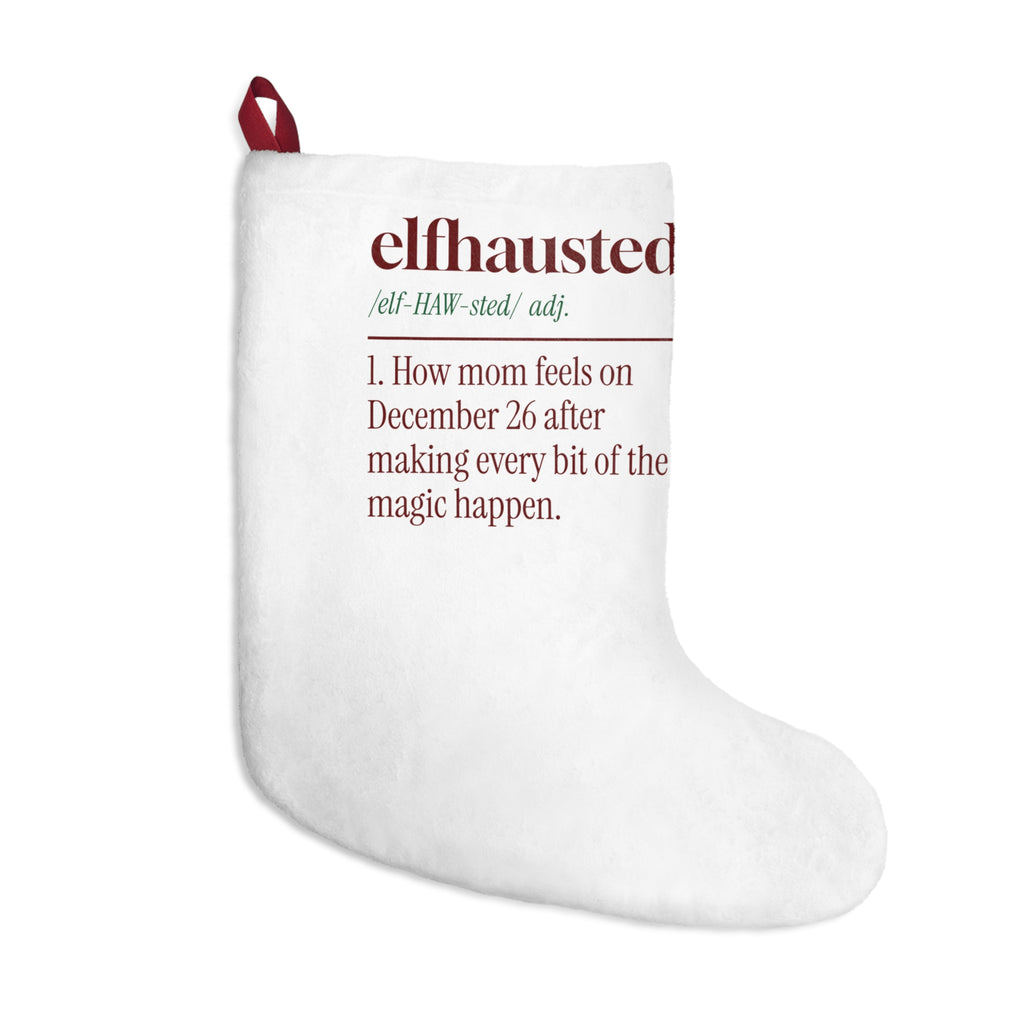 Funny Christmas Mom Christmas Stocking Elfhausted Dictionary Definition