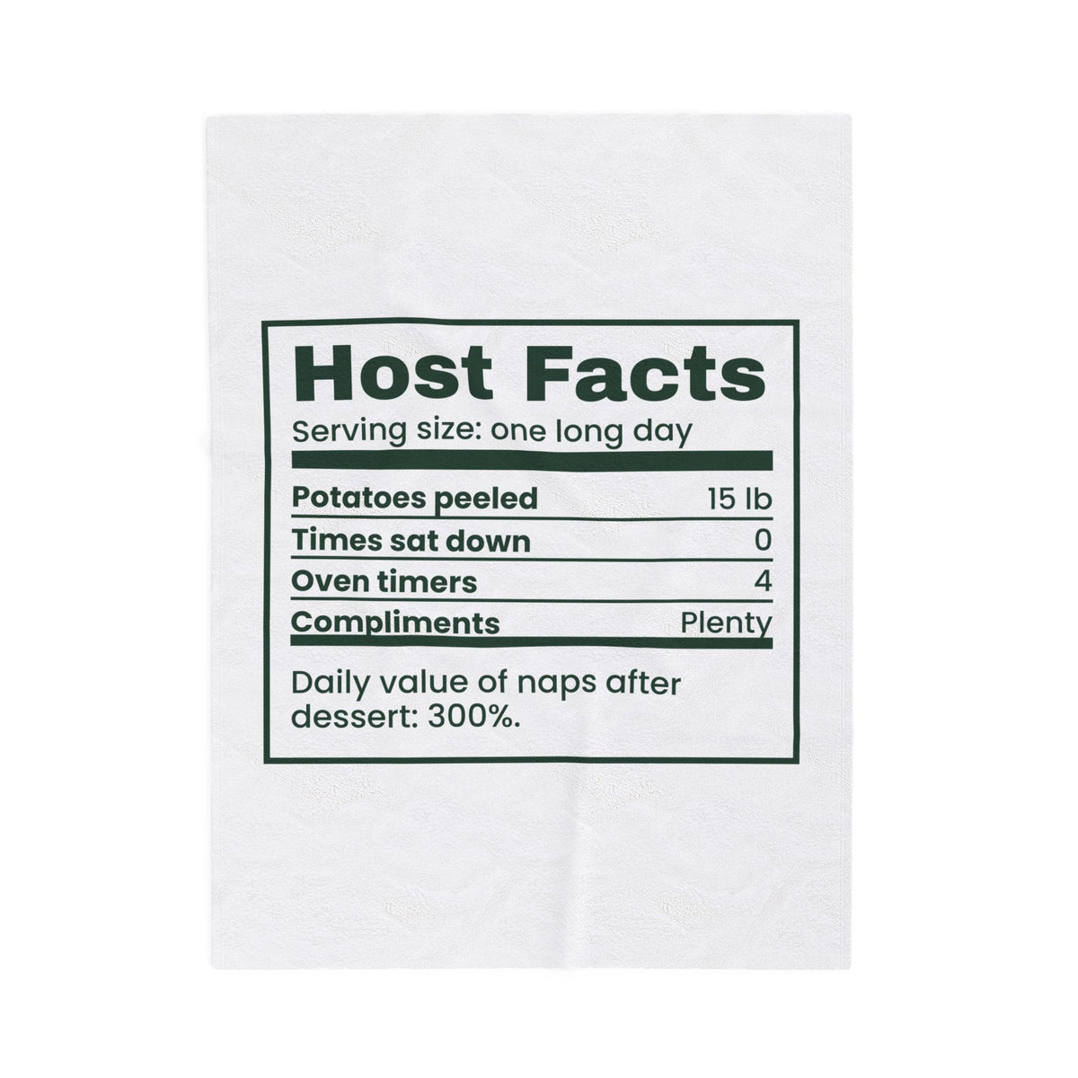 Funny Christmas Hosting Throw Blanket Host Facts Label For The Host