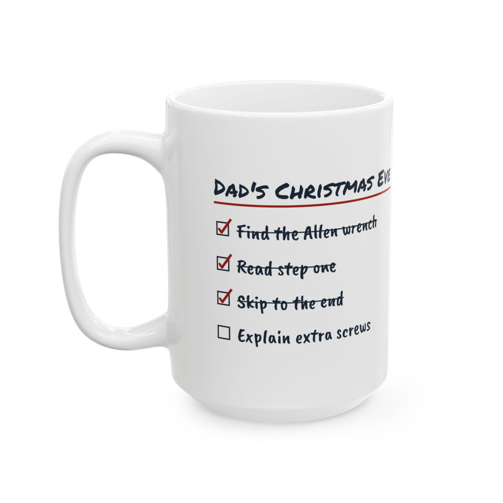 Funny Christmas Coffee Mug Dad's Christmas Eve Toy Assembly List