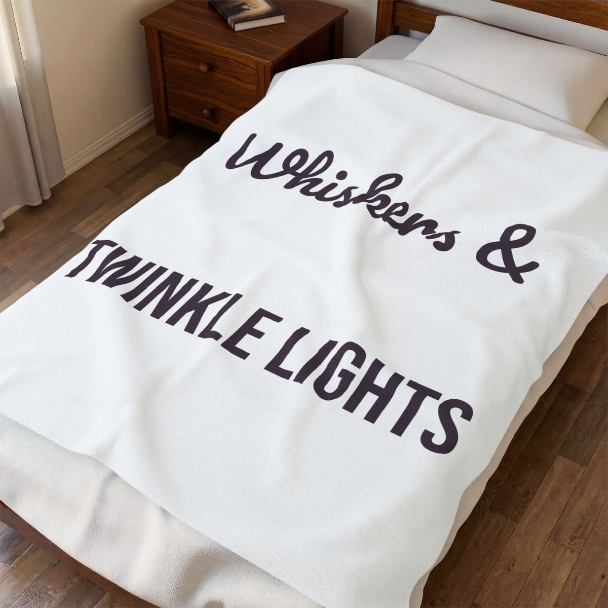 Christmas Cat Throw Blanket Whiskers And Twinkle Lights