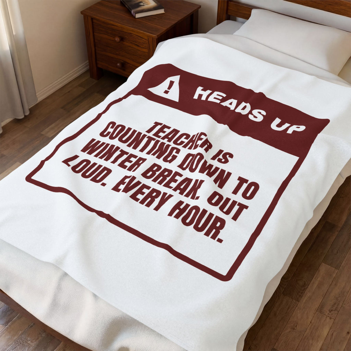 Funny Christmas Teacher Throw Blanket Counting Down To Winter Break