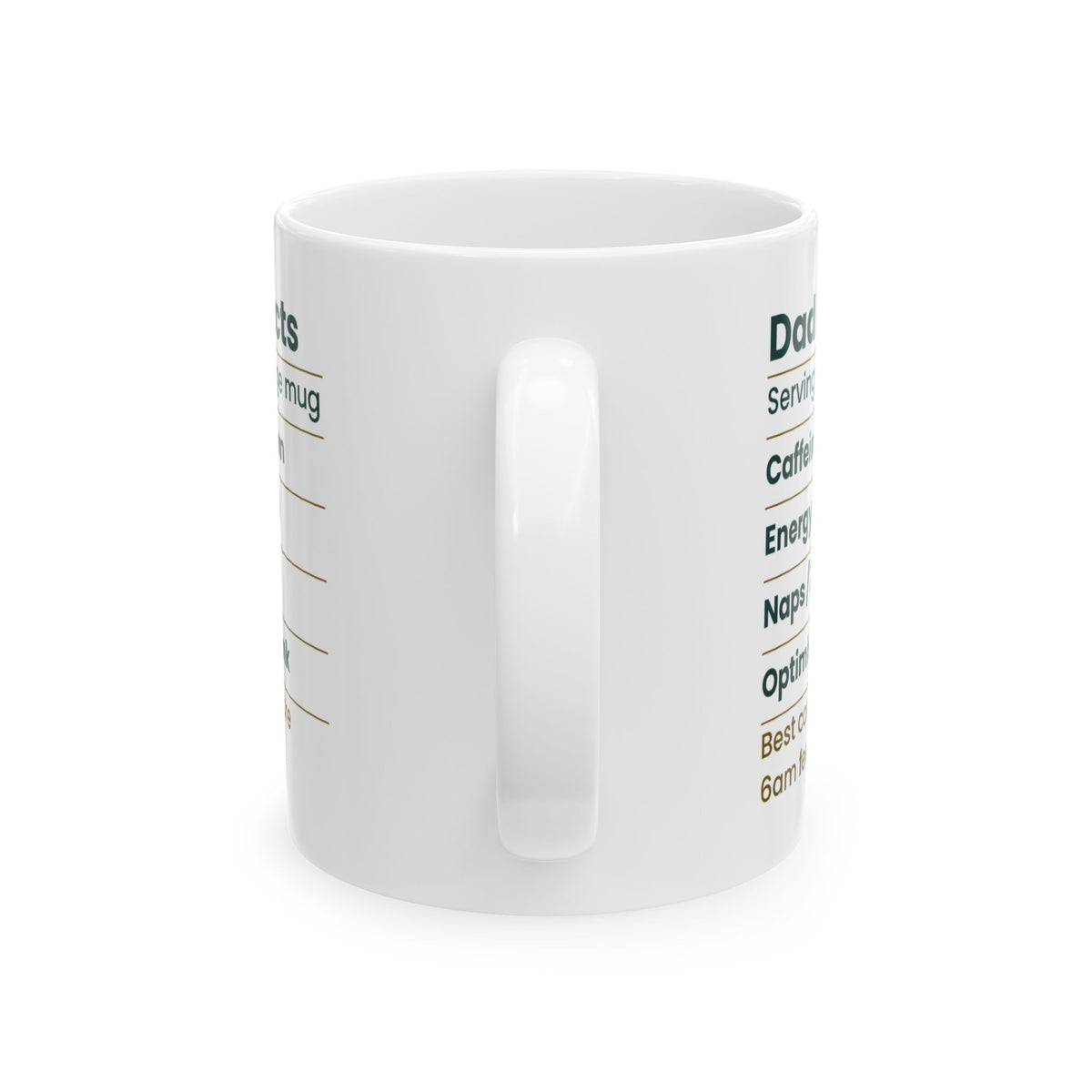 Dad Fuel Facts Caffeine Maximum Coffee Mug