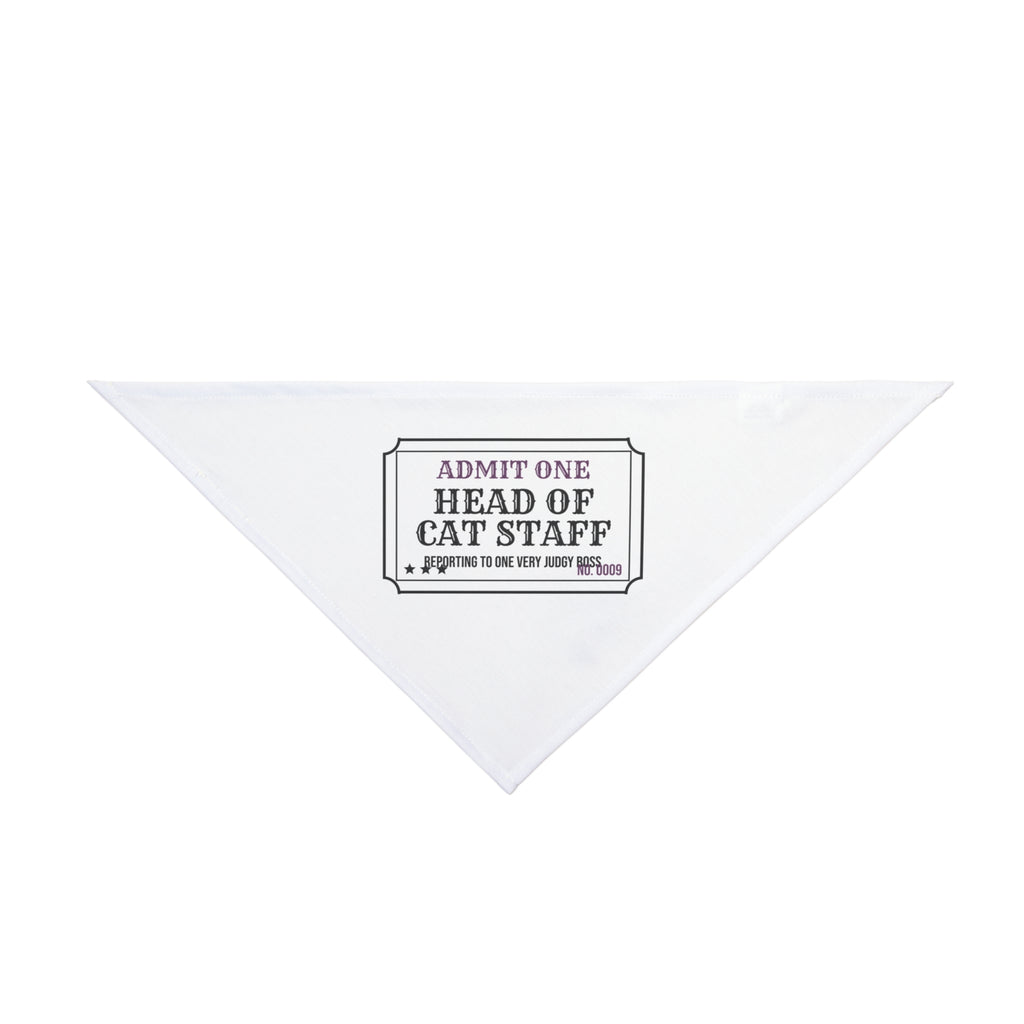 Head Of Cat Staff Ticket Dog Bandana For Cat Moms