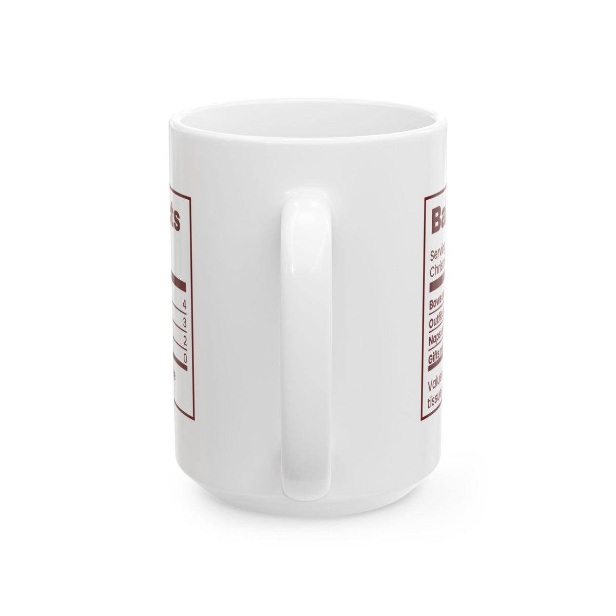 Funny Baby First Christmas Coffee Mug Baby Facts Nutrition Label