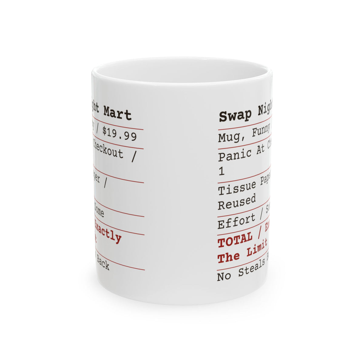 Funny White Elephant Coffee Mug Swap Night Receipt For Coworkers