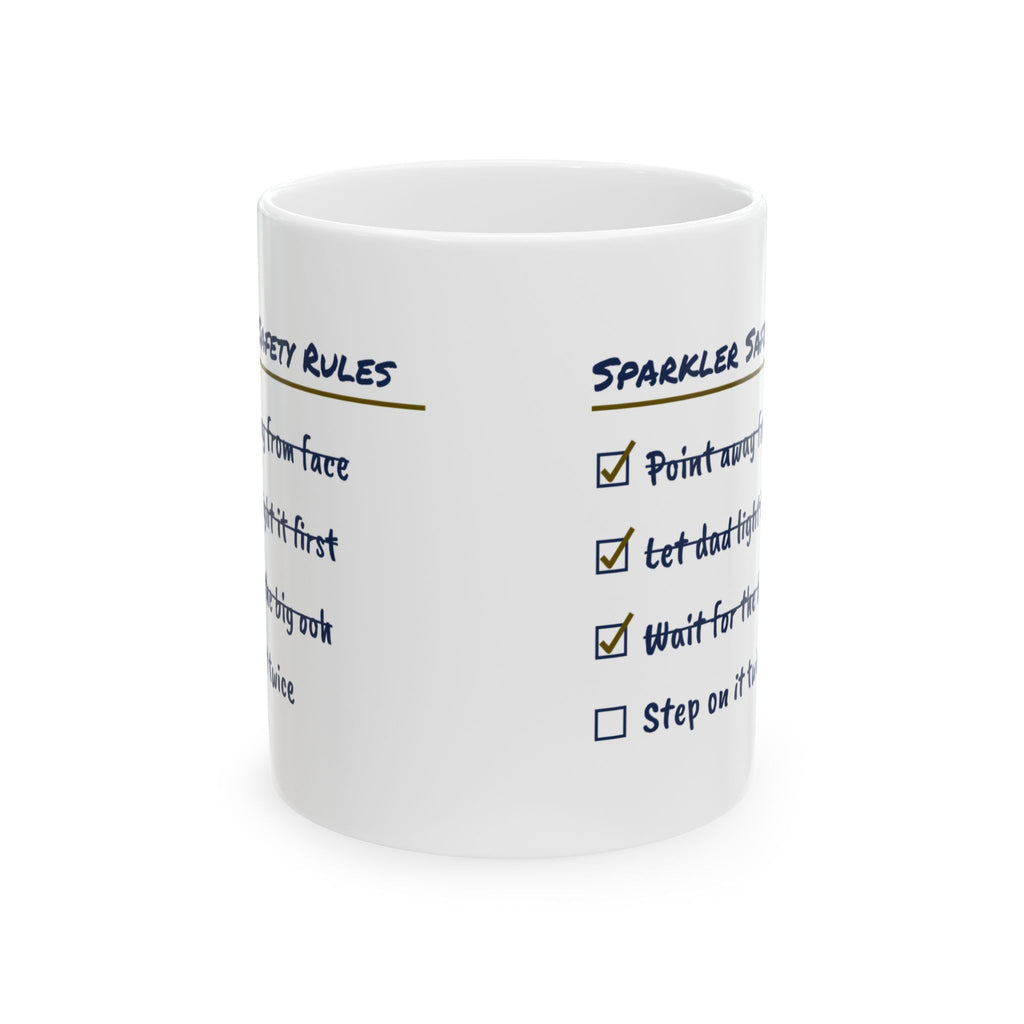 Funny Fourth Of July Checklist Coffee Mug Sparkler Safety For Dad