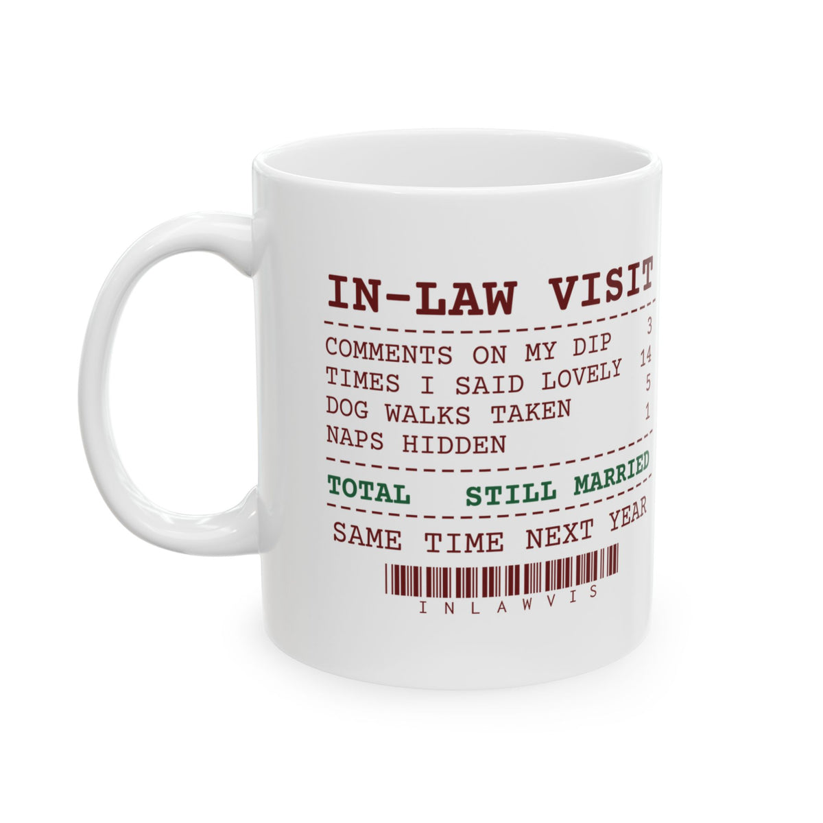 Funny Christmas In-Laws Coffee Mug Times I Said Lovely 14 Receipt