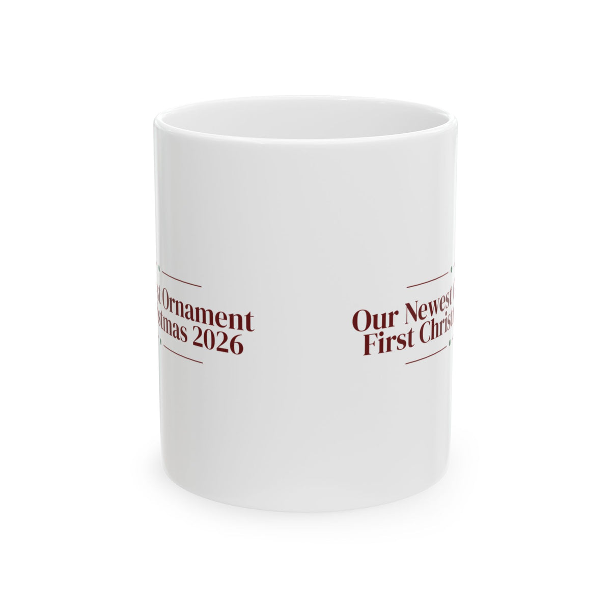 Babys First Christmas 2026 Coffee Mug Our Newest Ornament For New Parents