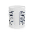 Funny IT Support Mug Help Desk Facts Nutrition Label For Tech Support