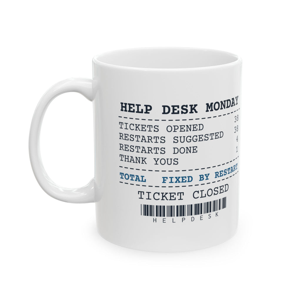 Funny IT Support Coffee Mug Restarts Suggested 38 Restarts Done 4