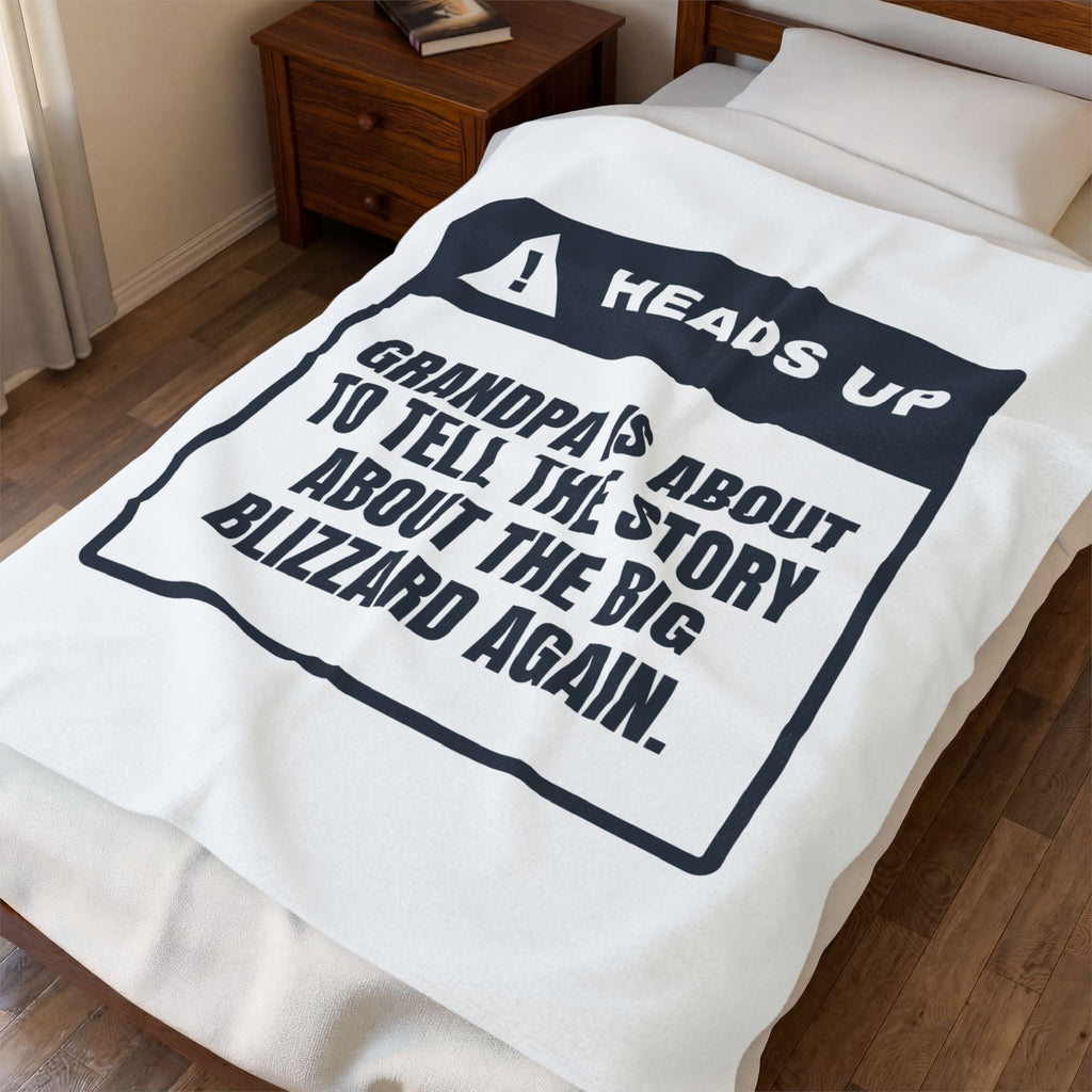 Funny Grandpa Christmas Throw Blanket Big Blizzard Story Coming Up Again