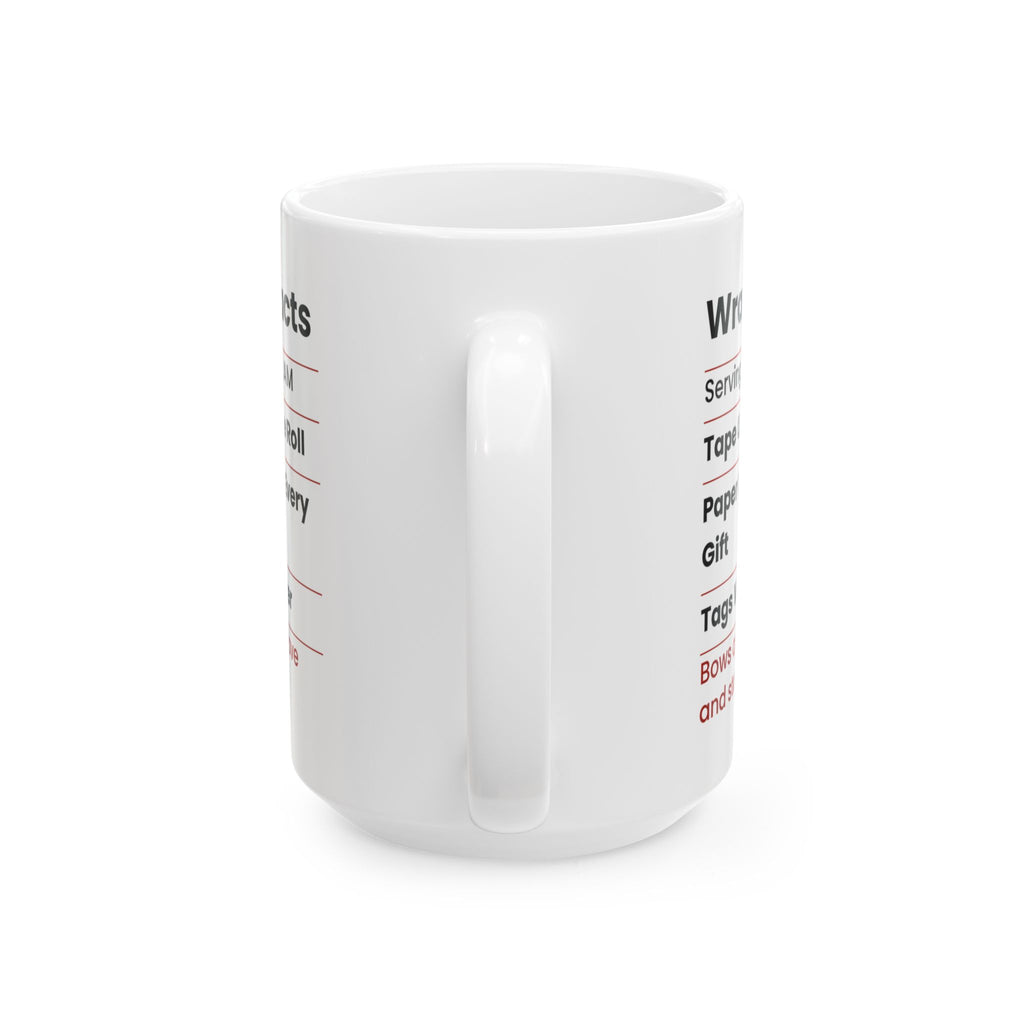Funny Family Christmas Coffee Mug Wrapper Facts Nutrition Label
