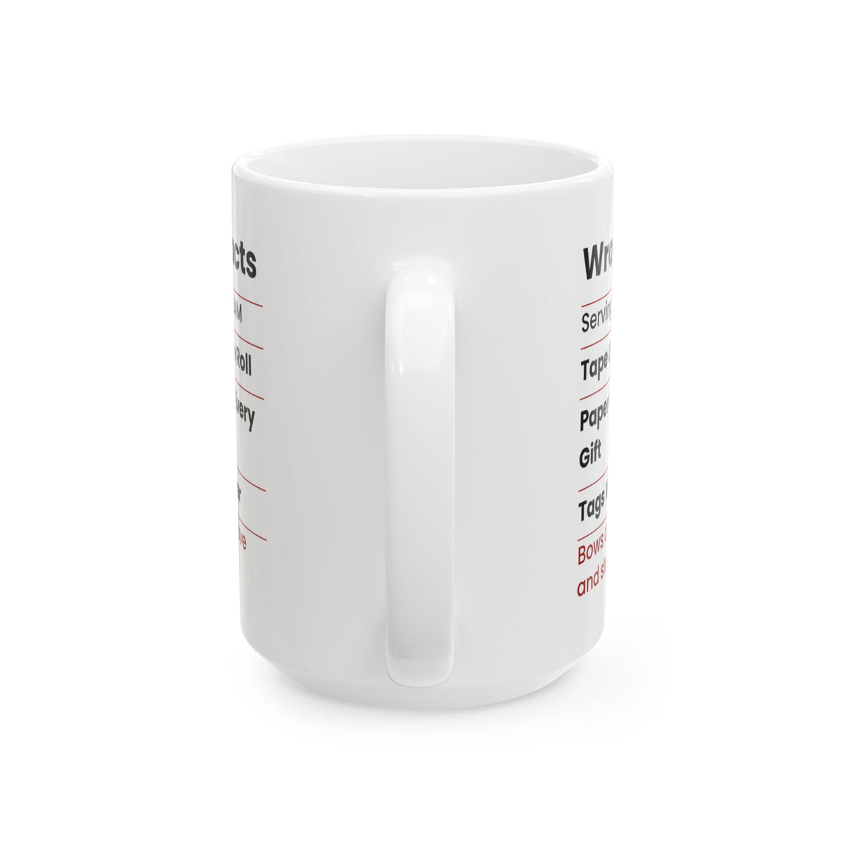 Funny Family Christmas Coffee Mug Wrapper Facts Nutrition Label