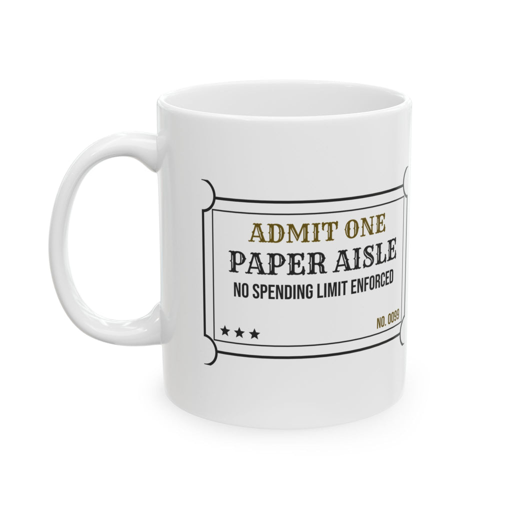 Scrapbooking Coffee Mug Admit One Paper Aisle