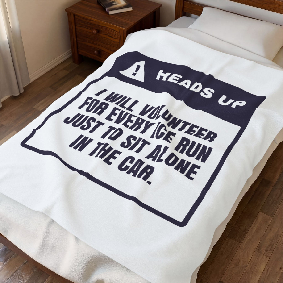 Funny Introvert Holiday Throw Blanket I Volunteer For Every Ice Run