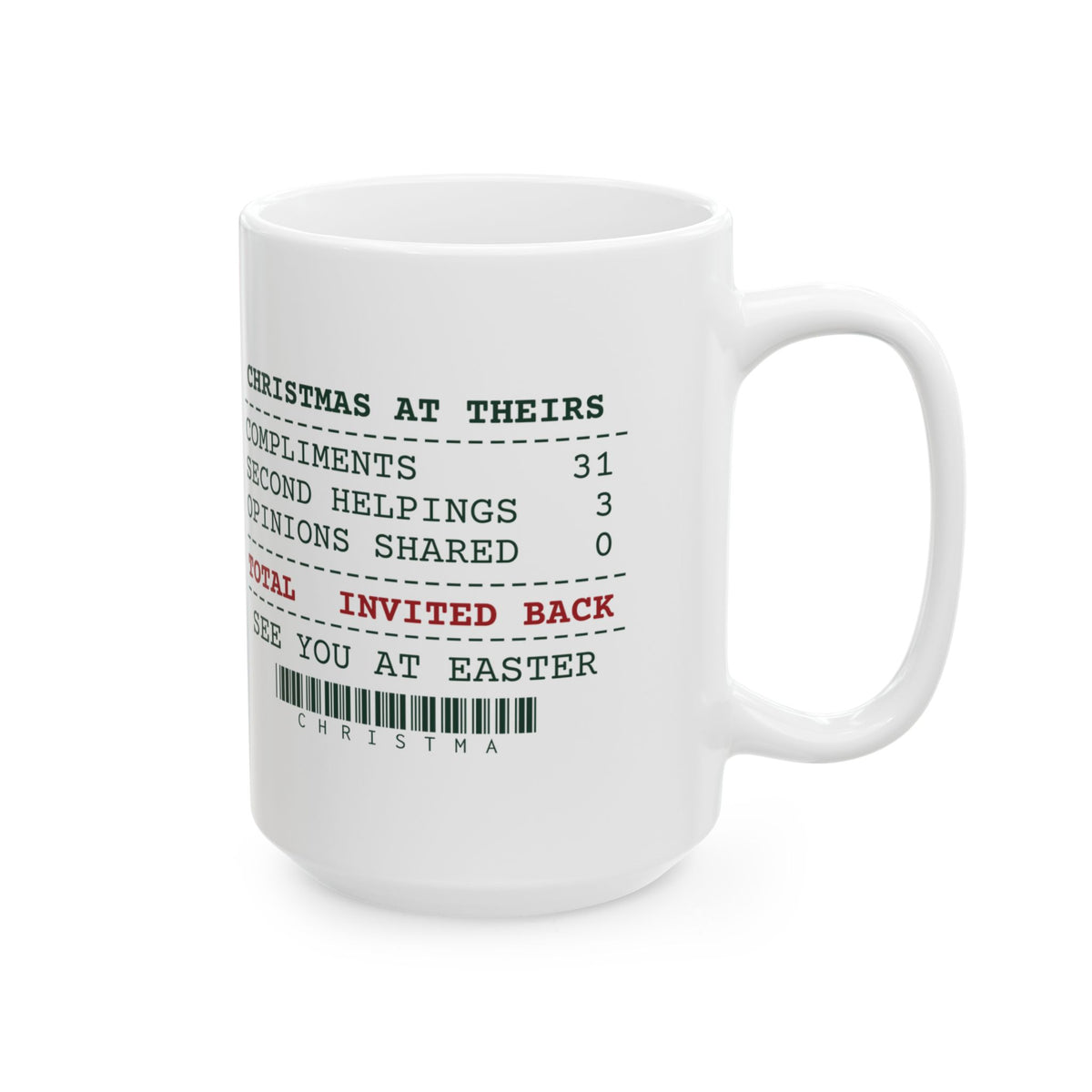 Funny In-Laws Christmas Coffee Mug Opinions Shared 0 Invited Back