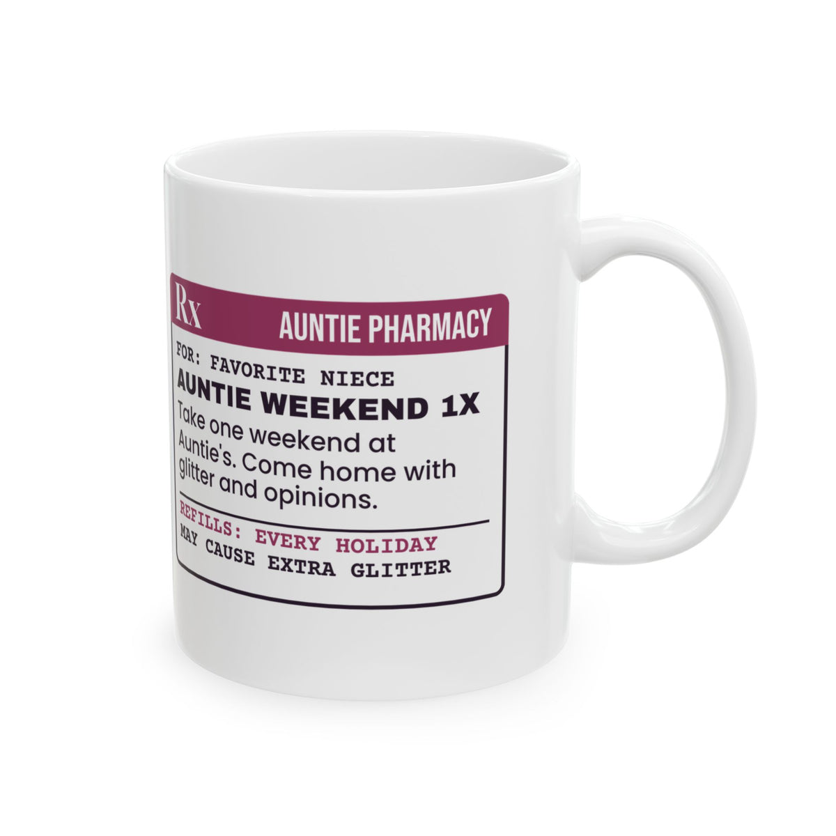 Funny Aunt Coffee Mug Auntie Weekend Prescription For Aunts