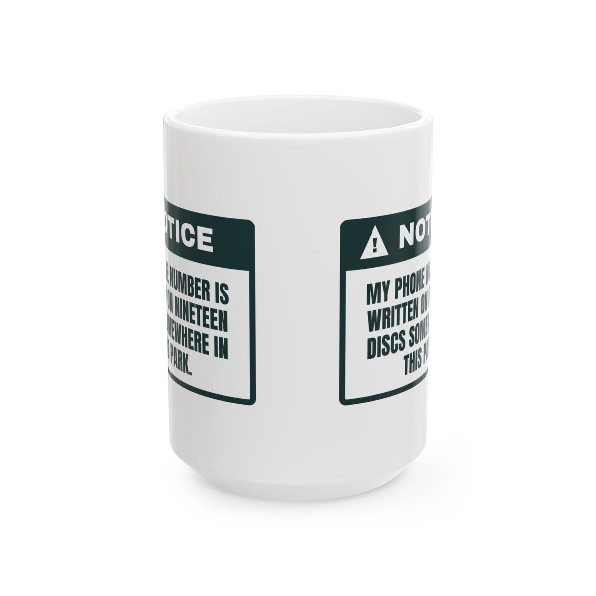 Funny Disc Golf Coffee Mug Number On 19 Discs Warning Label