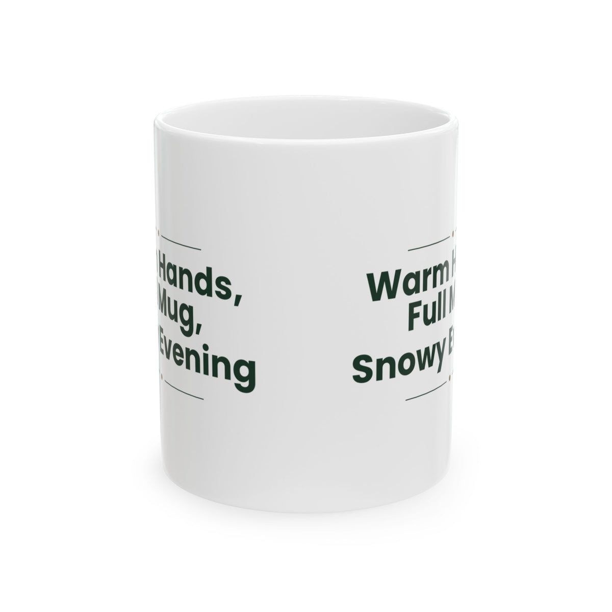 Christmas Hot Cocoa Coffee Mug Warm Hands Full Mug Snowy Evening
