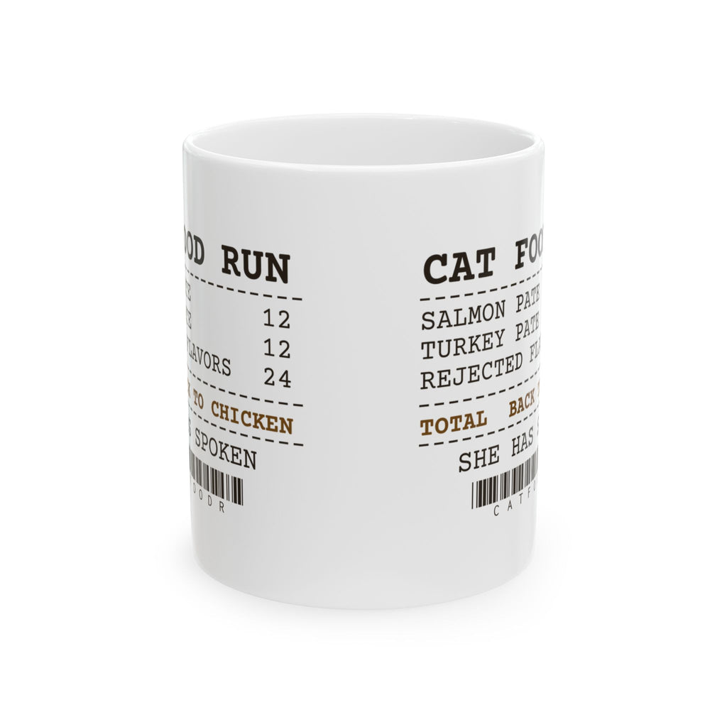 Funny Cat Mom Mug Rejected Flavors Receipt Back To Chicken For Cat Moms