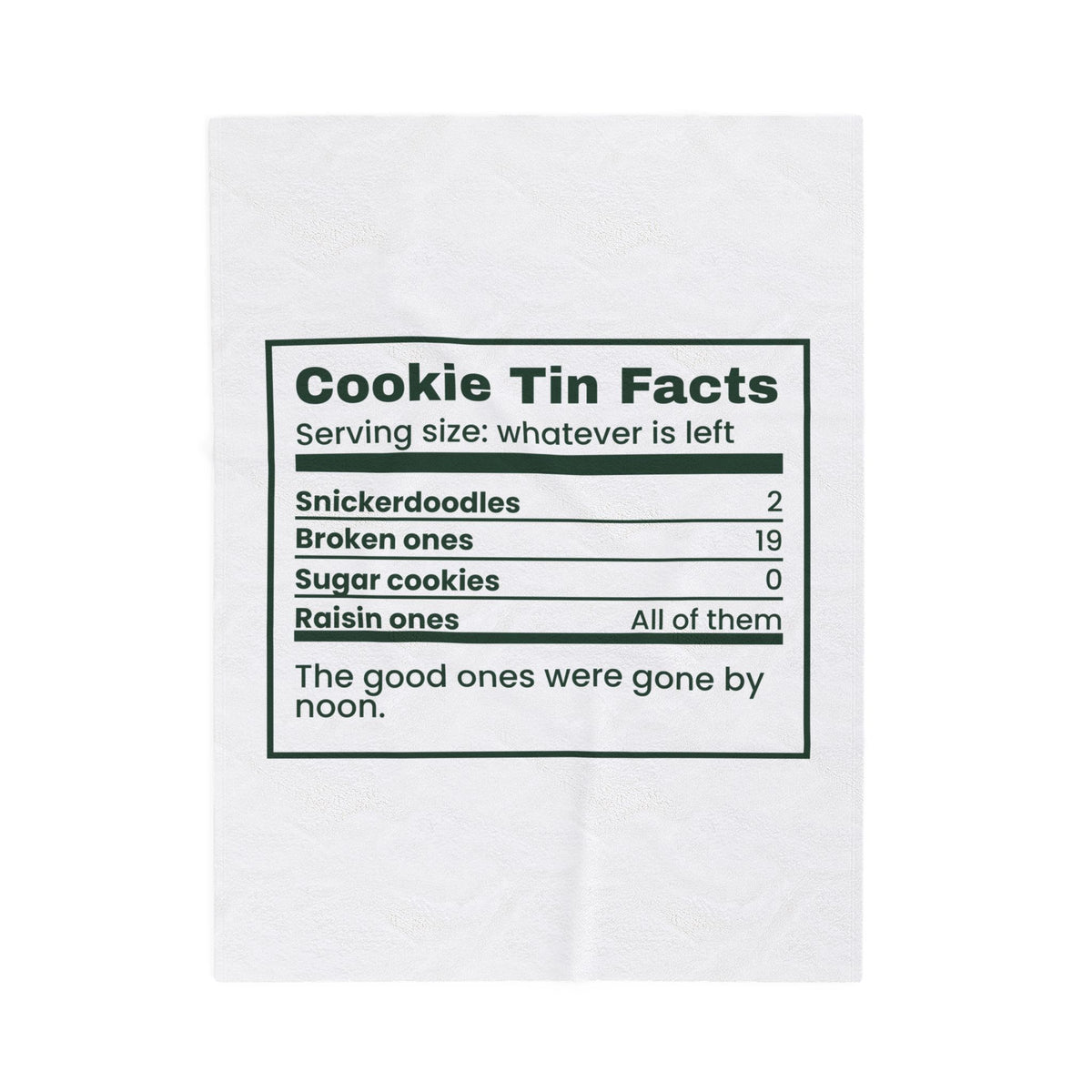 Funny Christmas Cookie Throw Blanket Cookie Tin Nutrition Facts