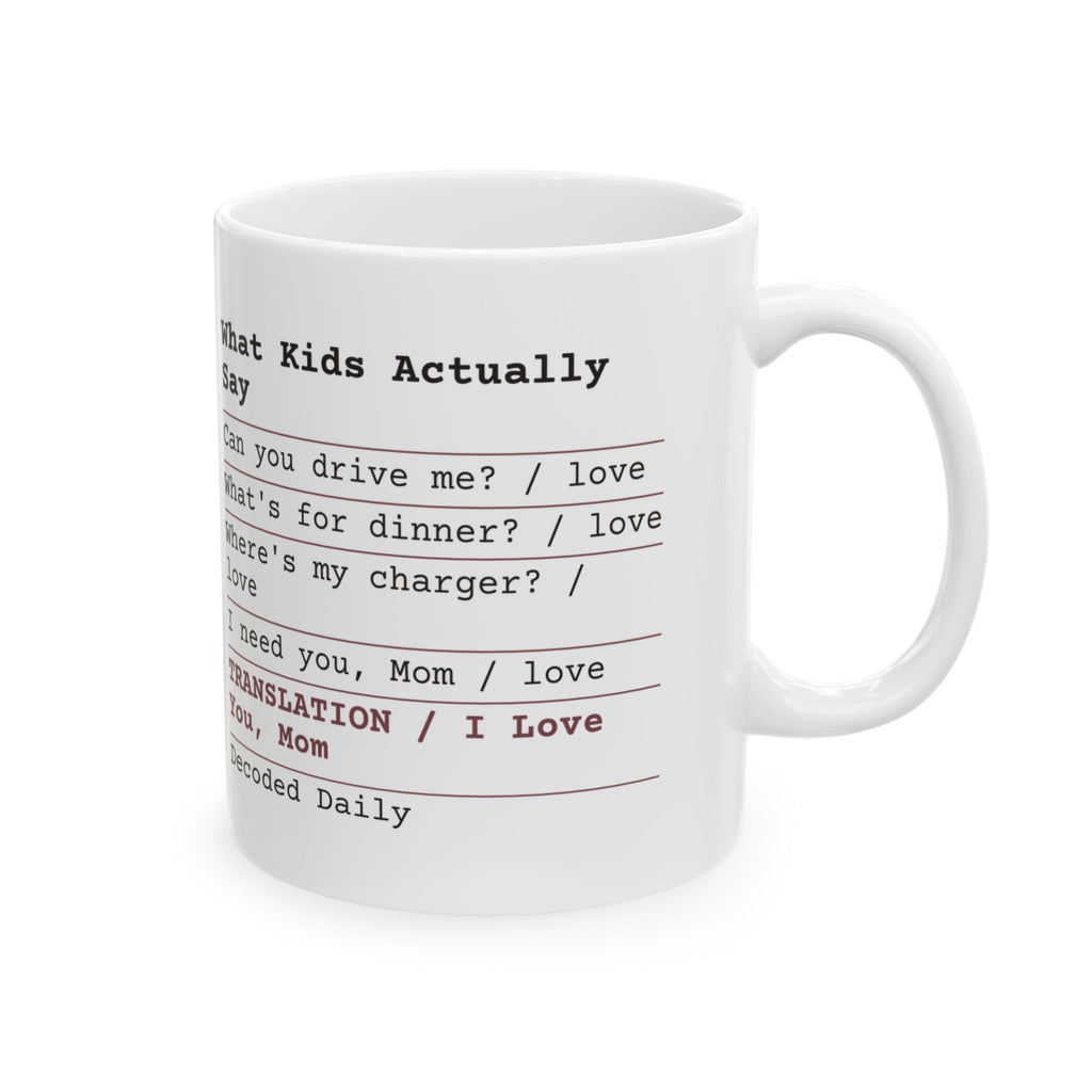 Funny Mom Receipt Coffee Mug I Love You Translated