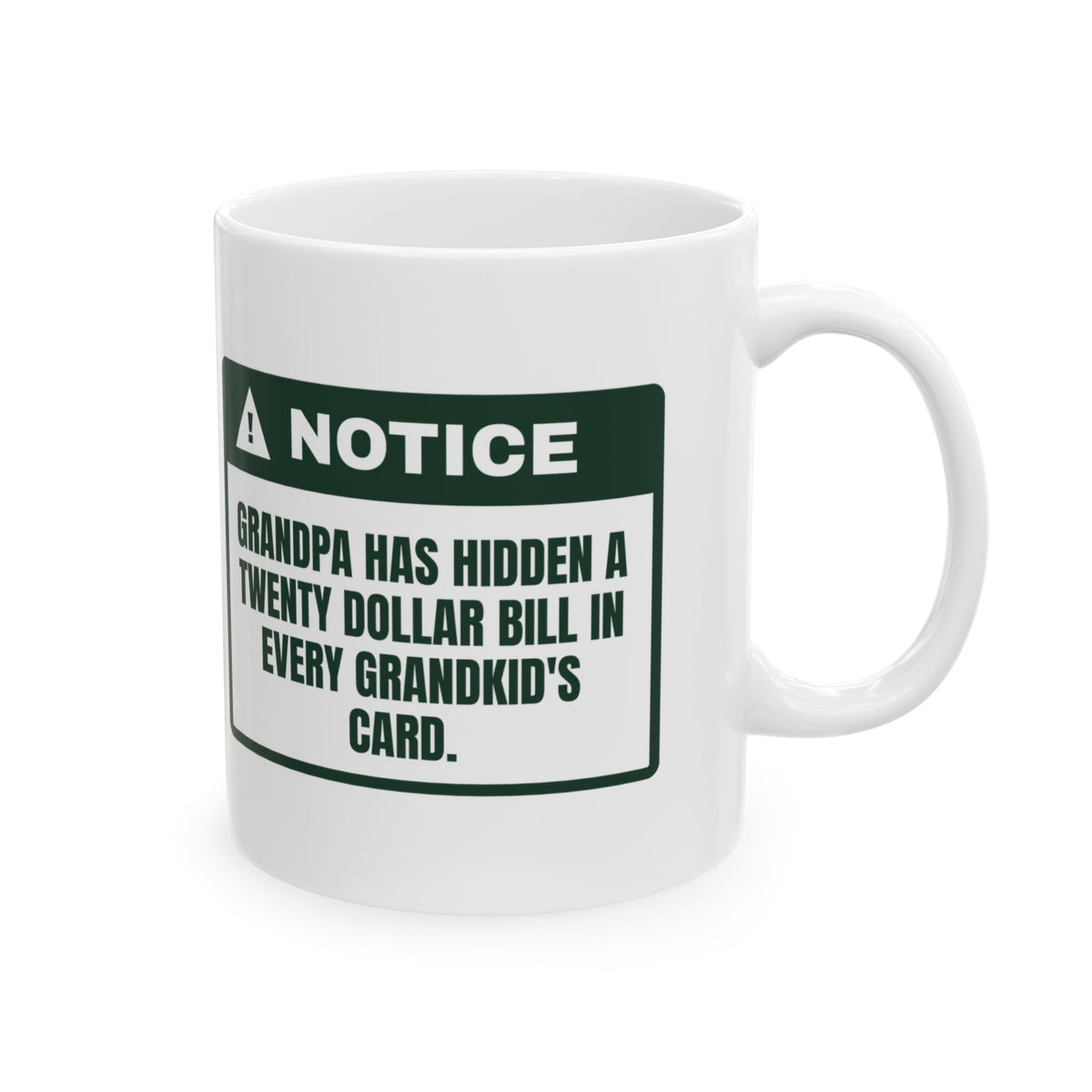 Funny Christmas Grandpa Coffee Mug A Twenty In Every Card Love Grandpa