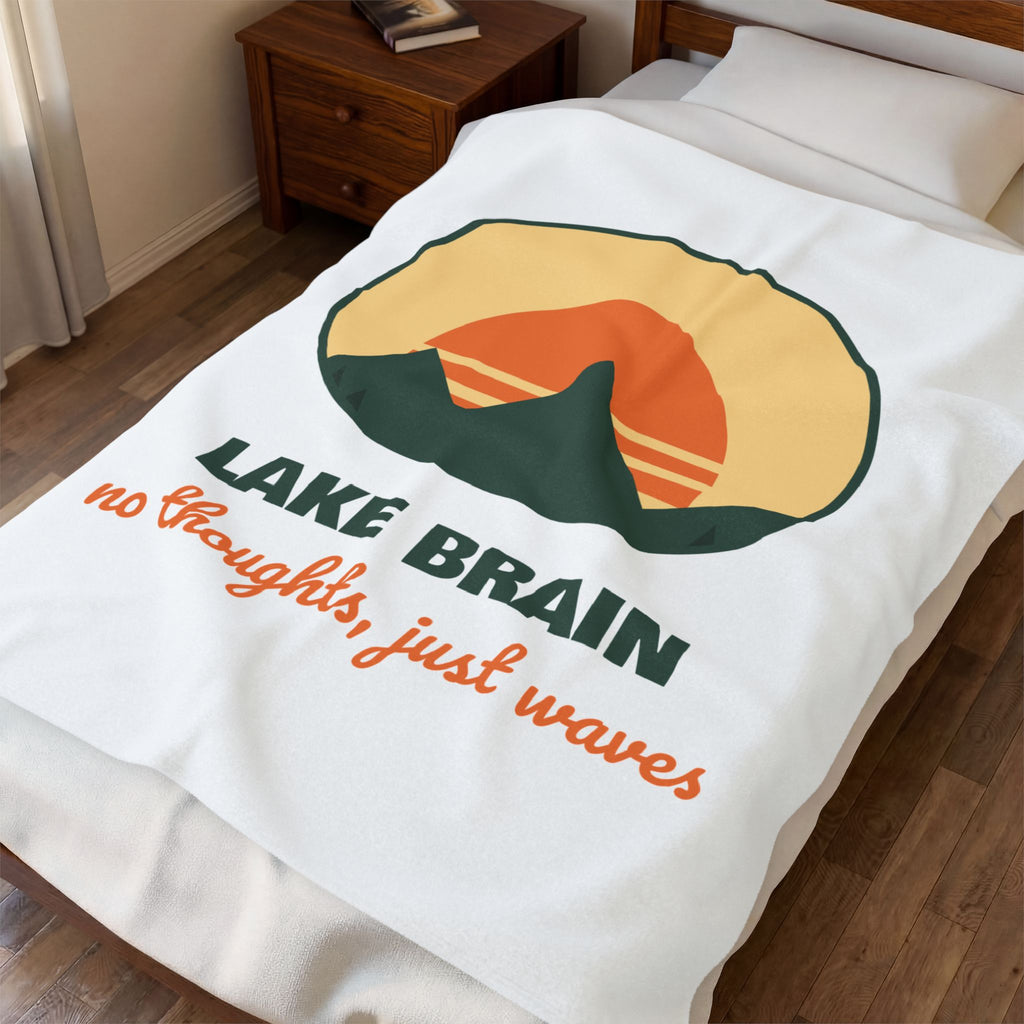 Lake Brain Throw Blanket No Thoughts Just Waves