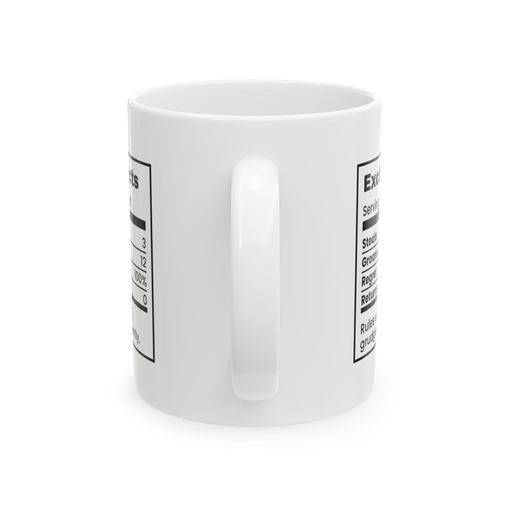 White Elephant Coffee Mug Regret 100% Returns 0