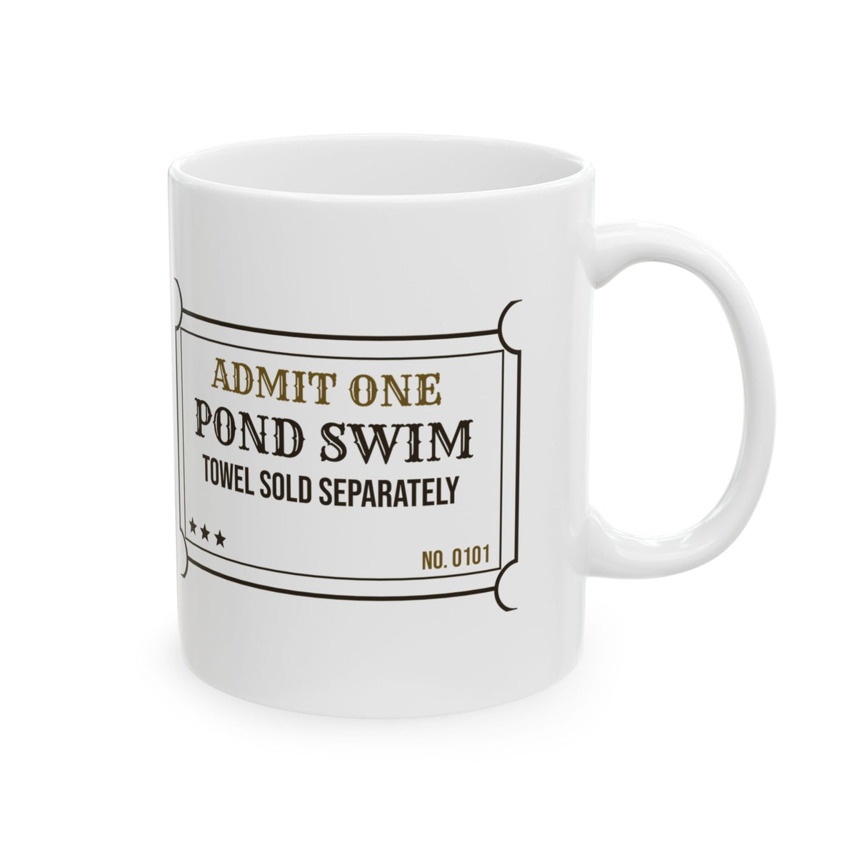 Funny Labrador Coffee Mug Admit One Pond Swim Towel Sold Separately