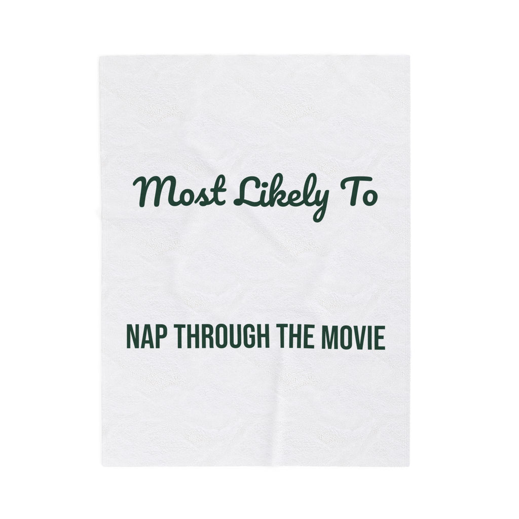 Funny Christmas Family Throw Blanket Most Likely To Nap Through The Movie