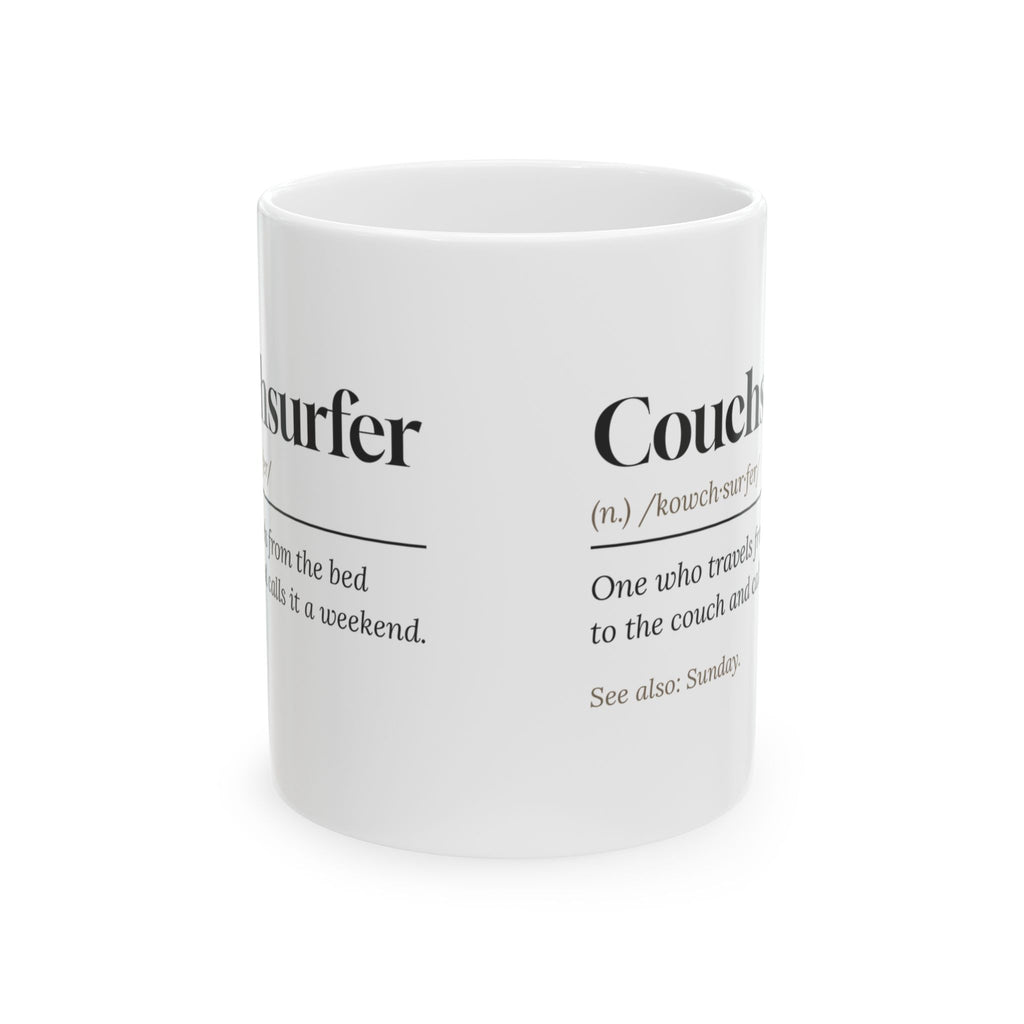 Funny Lazy Weekend Coffee Mug Couchsurfer Definition
