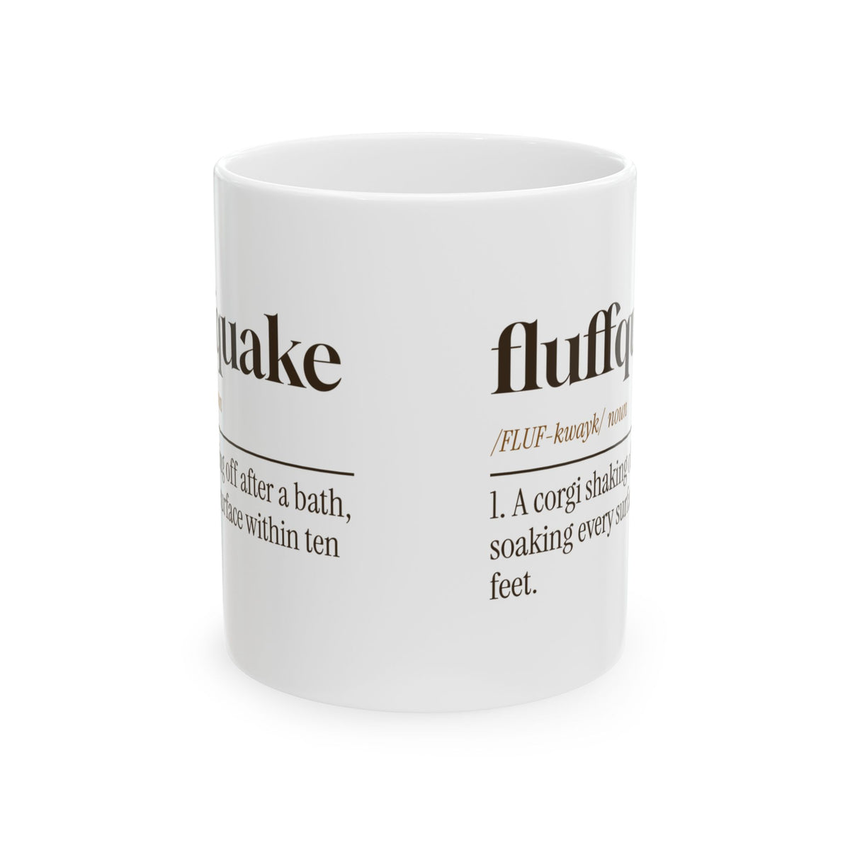 Funny Corgi Coffee Mug Fluffquake Dictionary Definition