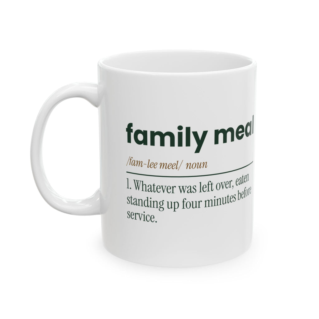 Funny Chef Coffee Mug Family Meal Dictionary Definition For Cooks